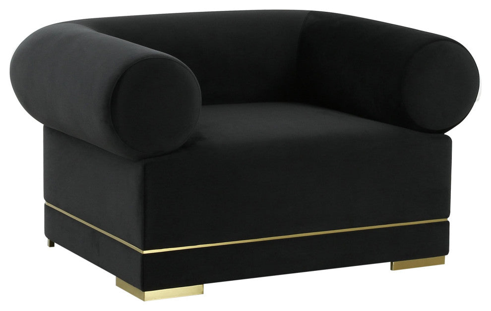 Ricardo Black Velvet Accent Chair
