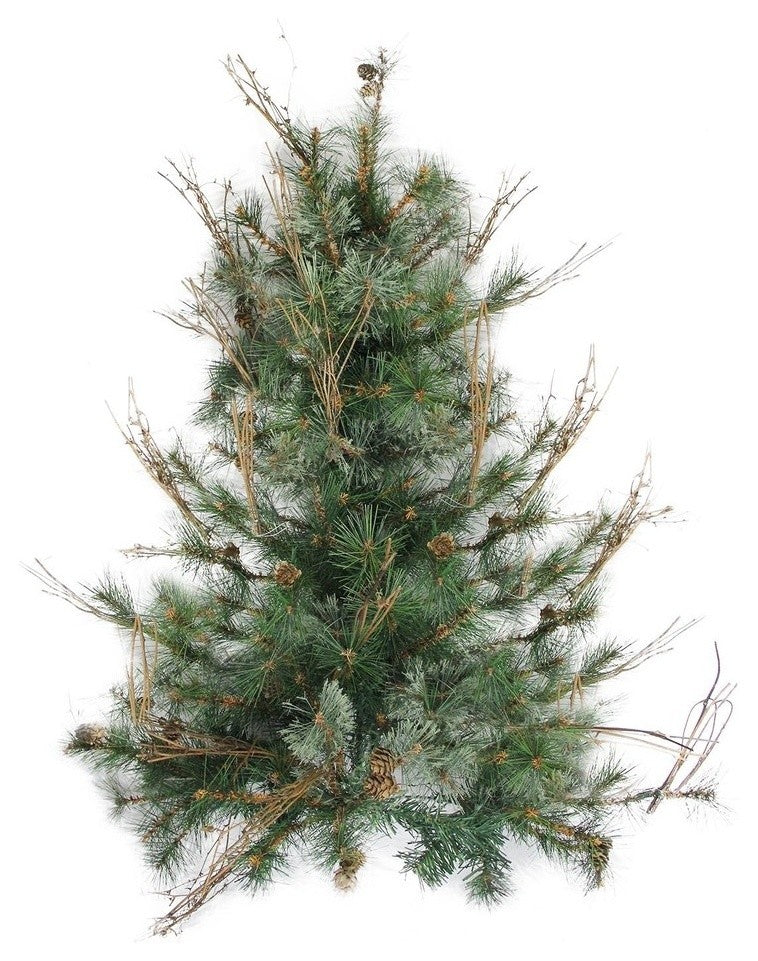 Country Mixed Pine Artificial Christmas Wall or Door Tree, Unlit, 3'x28"