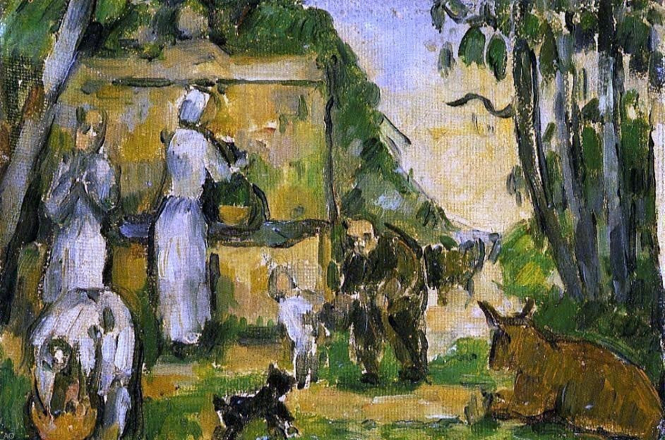 Paul Cezanne The Fountain, 18"x27" Wall Decal