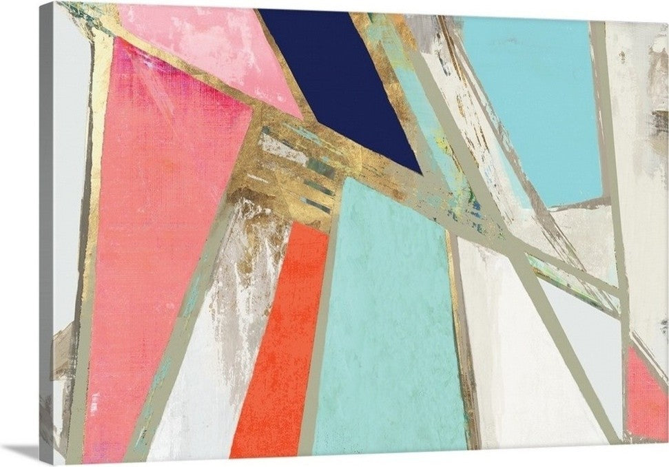 "Warm Geometric" Wrapped Canvas Art Print, 30"x20"x1.5"