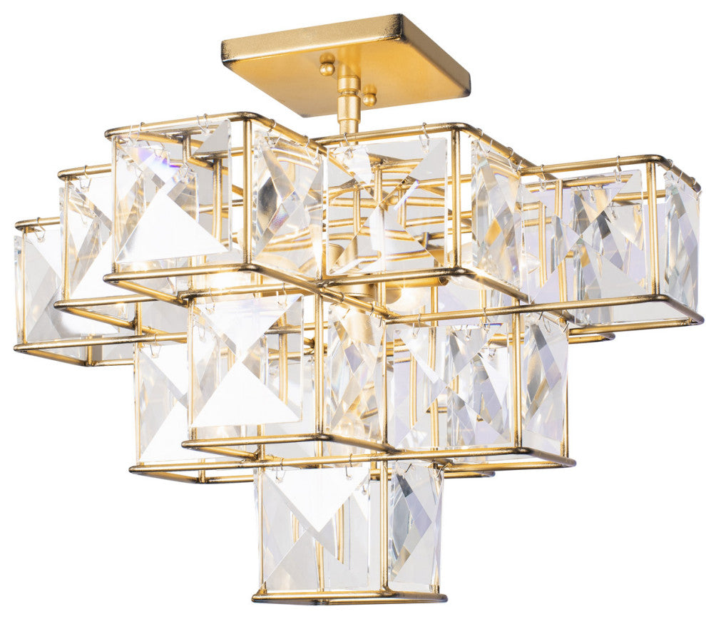 Varaluz Cubic 5-Lt Ceiling Fixture - Calypso Gold