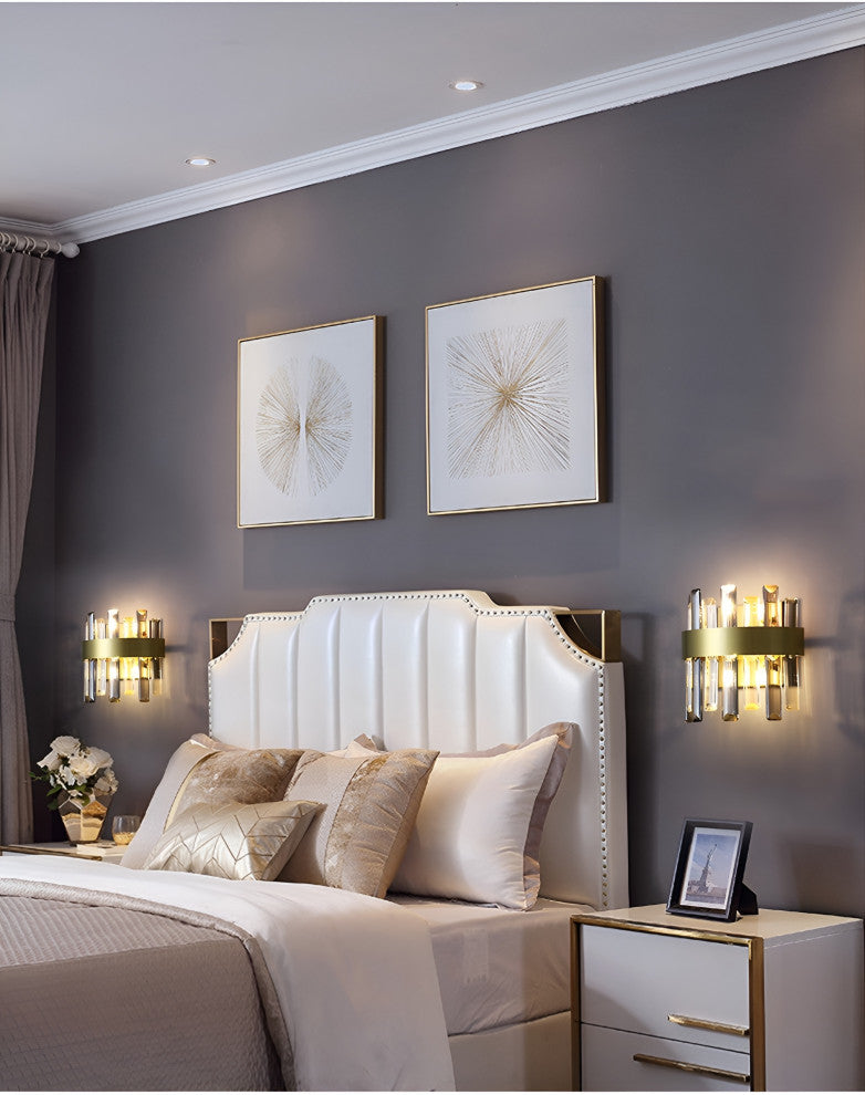 Gandia | Brushed Gold design wall sconce, Cool Light, Non-Dimmable
