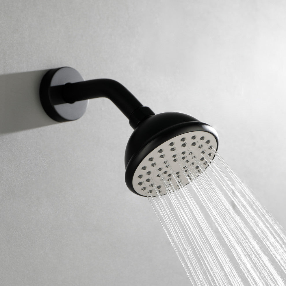 Wellfor Shower Faucet Set With Single-Spray Clean Shower Head, Matte Black