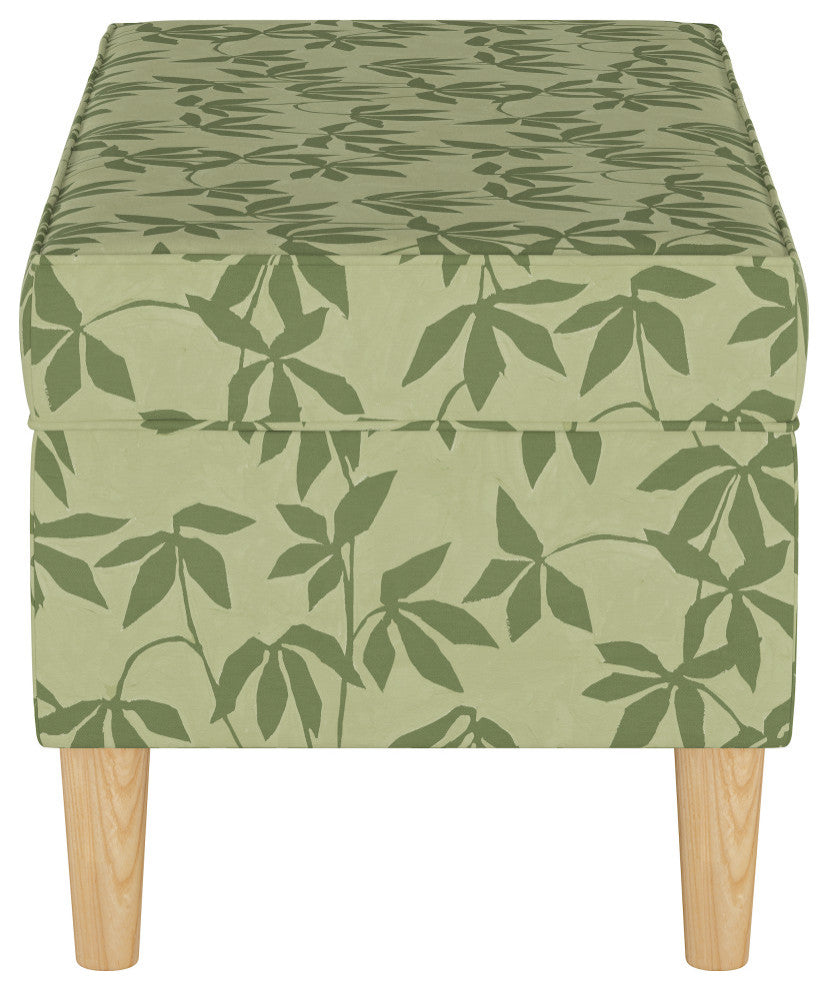Storage Bench, Lyanna Floral Sage Tonal
