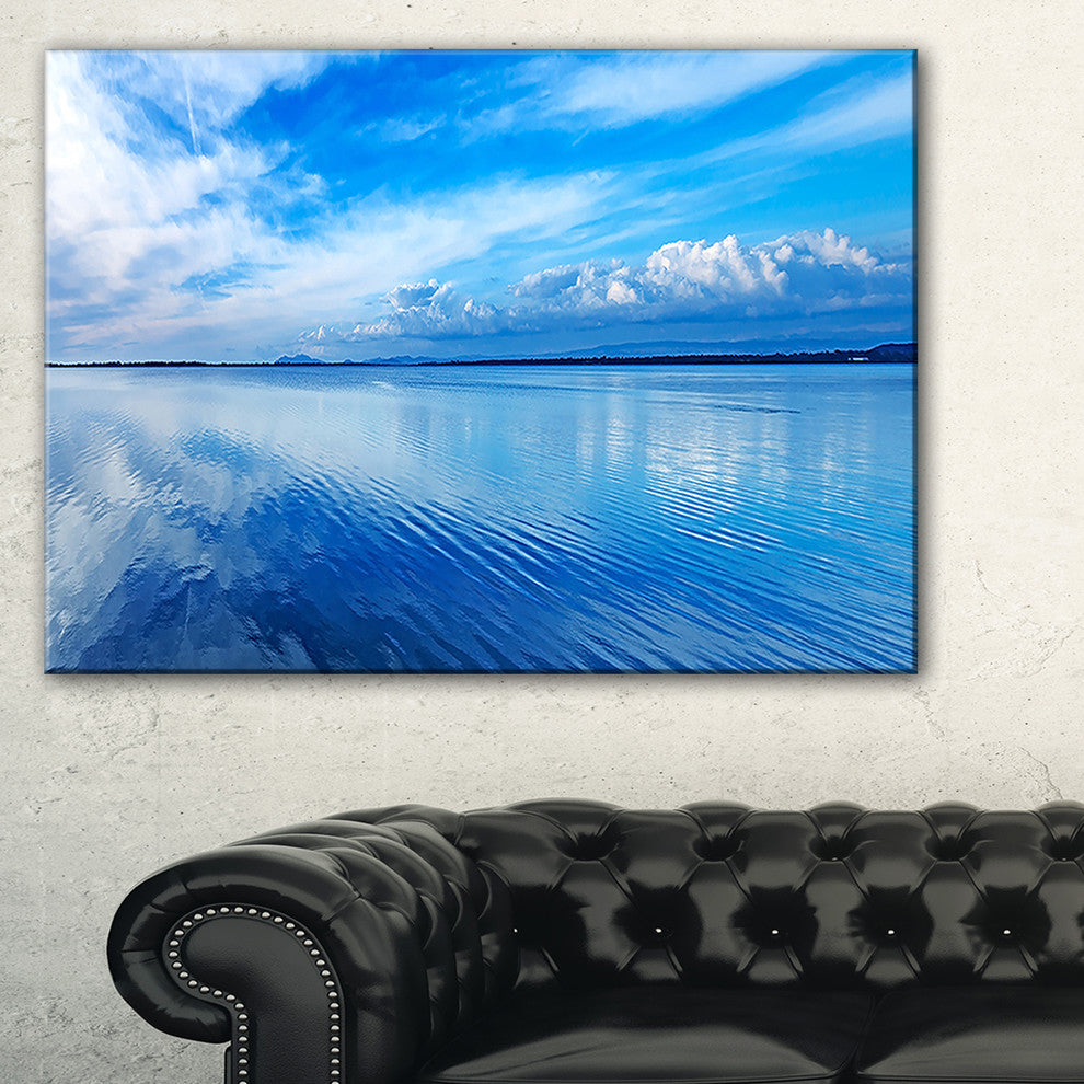 "Sunset Blue Panoramic Landscape" Landscape Wall Art Print, 32"x16"