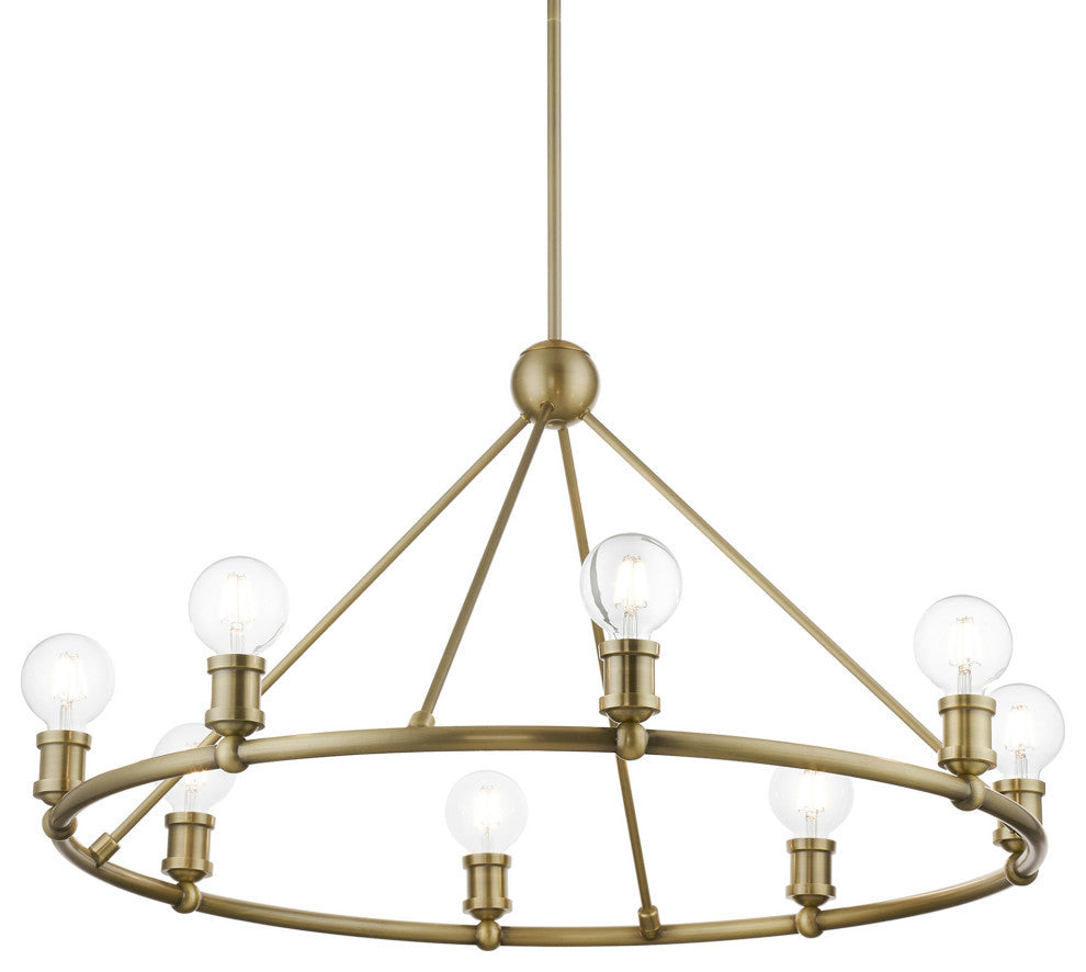 Lansdale 8 Light Antique Brass Chandelier