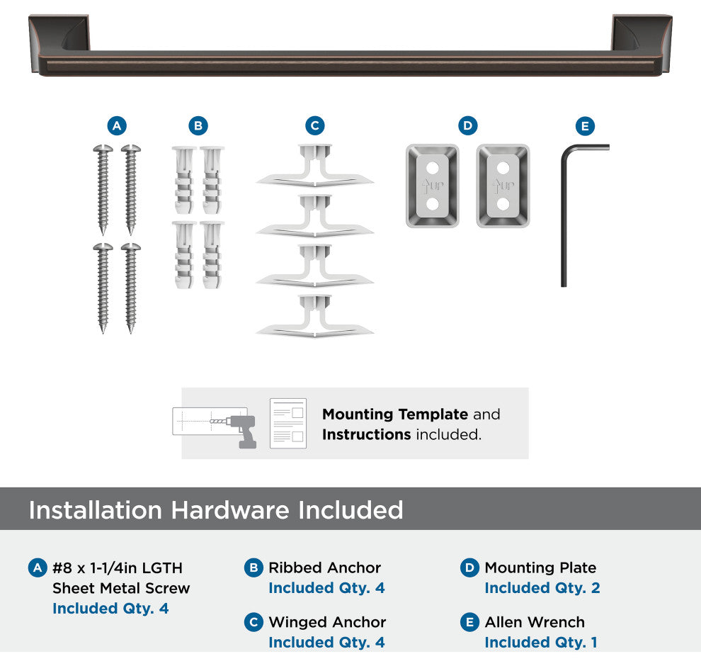 Amerock Mulholland Traditional Towel Bar, Oil Rubbed Bronze, 18" Center-to-Cente