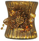 Mercury Glass Beaded Amber Votive Holder