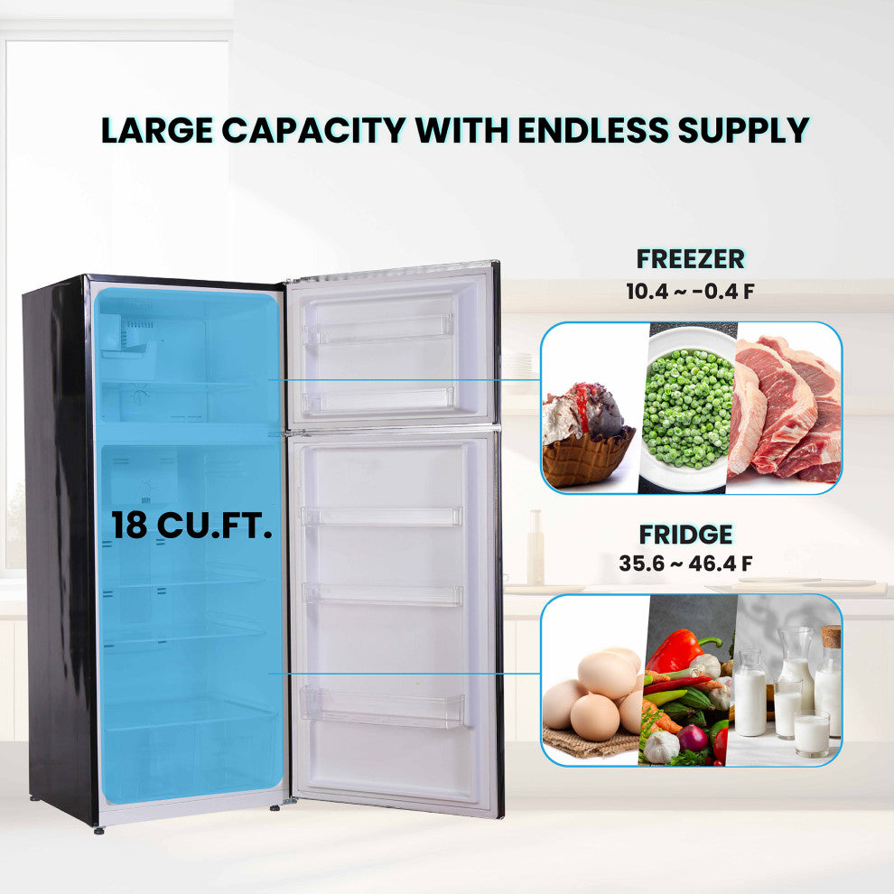 Conserv 30in RETRO Refrigerator 18cf Top Mount w/AUTOMATIC ICE MAKER 110V Handle