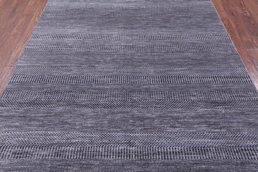 6' 2" X 9' 3" Handmade Savannah Grass Wool and Silk Rug Q11932
