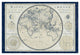 "Plan de Meridien Blue Border" Digital Paper Print by Sue Schlabach, 32"x22"