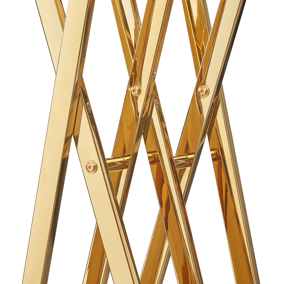 Inspired Home Tejas Coat Rack, Abstract Shape, 6 Hooks, Gold/Chrome, Gold