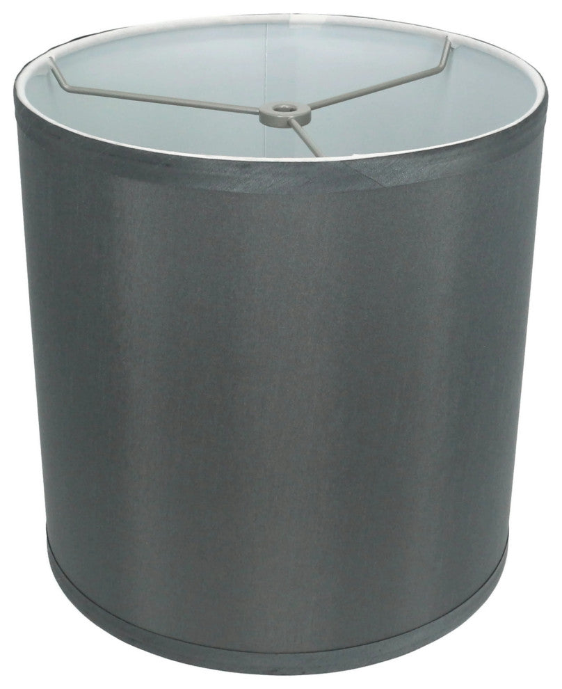 Classic Drum Faux Silk Lamp Shade, Gray, 10"