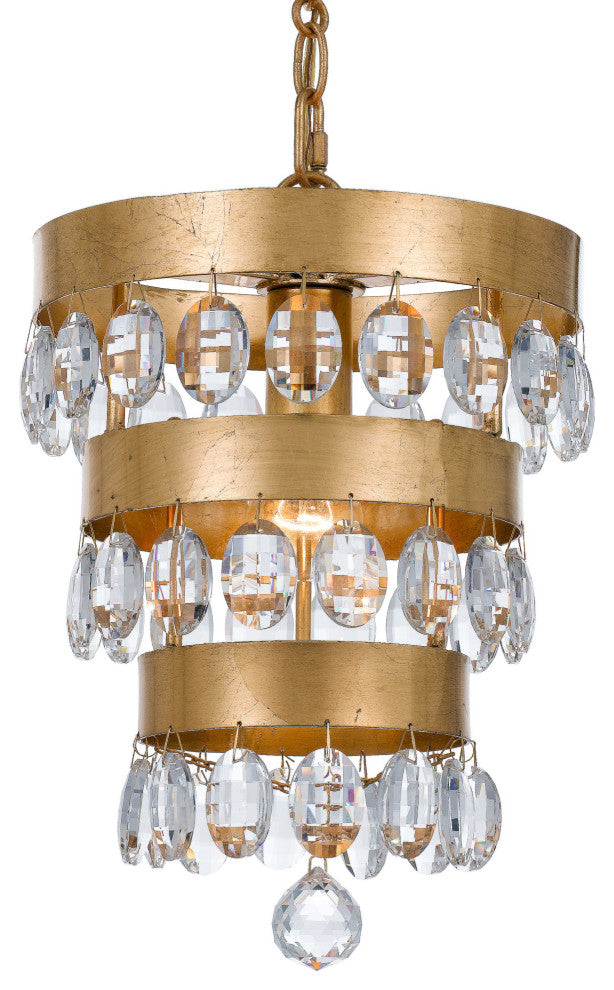 Perla 1-Light Mini Chandelier, Antique Gold