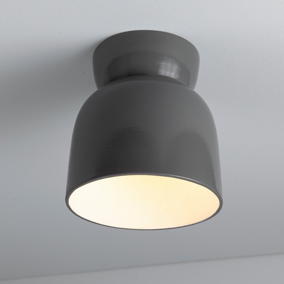 Hourglass Outdoor Flush-Mount, Gloss Gray, Incandescent