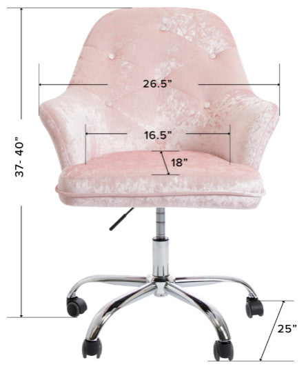 Michelle Tufted Vanity Chair, New Pink