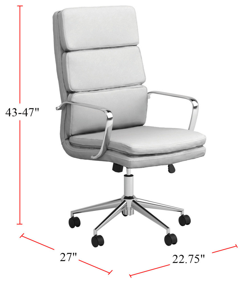 High Back Upholstered Office Chair, White