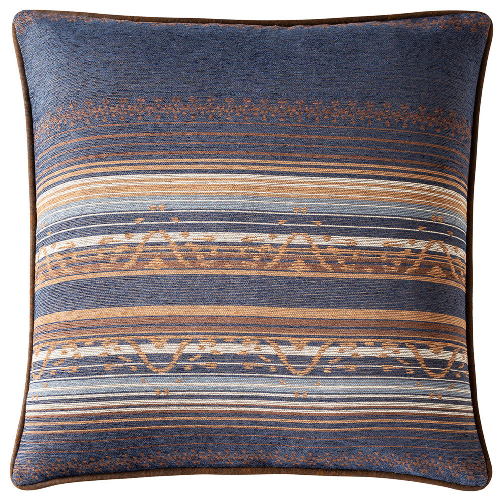 Estes Chenille Reversible Euro Sham, 27"x27", Blue