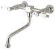 Kingston Brass Wall Mount Bathroom Faucet, Brushed Nickel