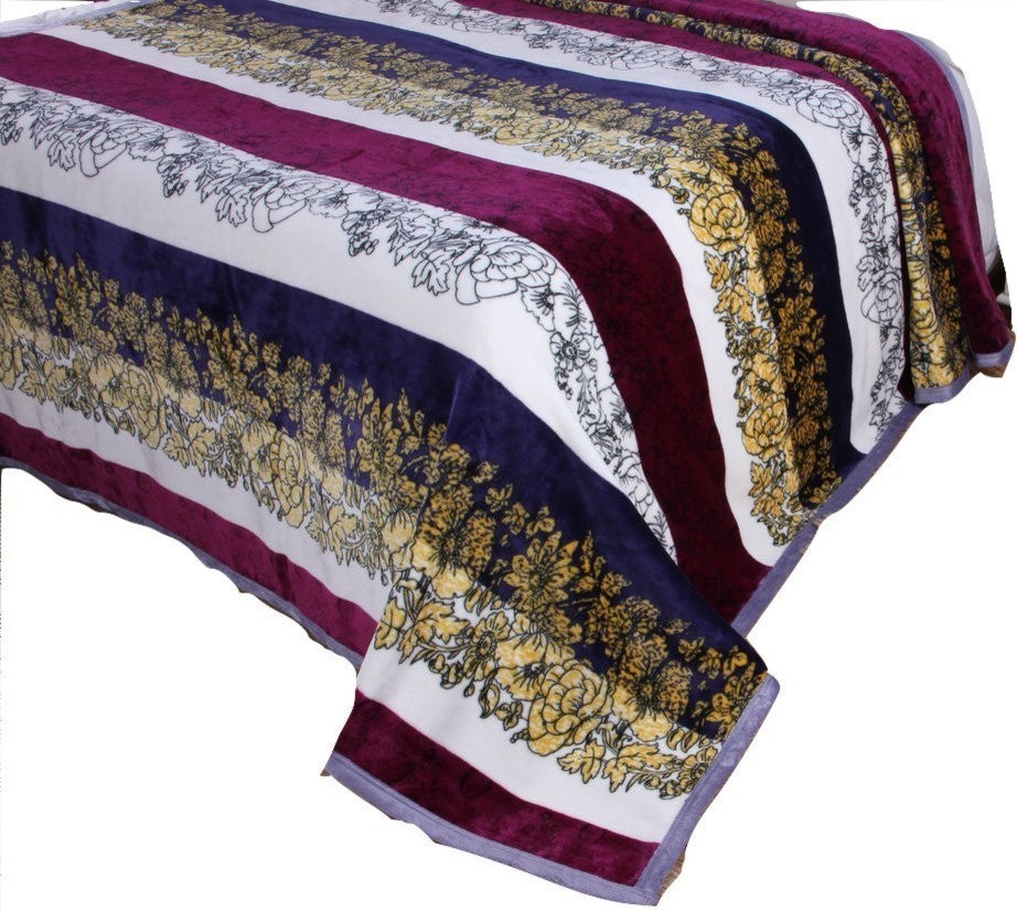 Carnation Stripes Reversible Fleece Blanket, Multicolor