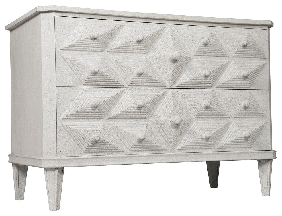Noir Furniture Giza Dresser, White Weathered