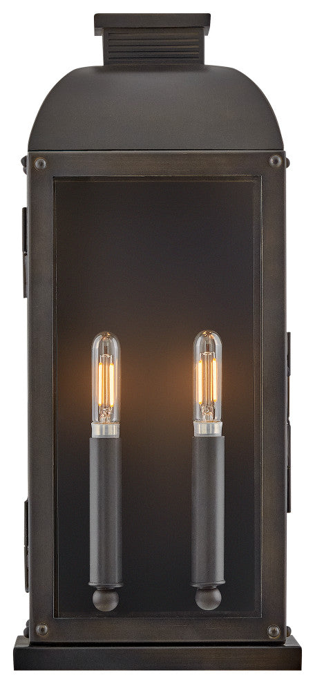 Hinkley Tiverton Medium Wall Mount Lantern, Dark Oxidized Brass