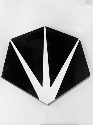 8"x9" Menara Handmade Cement Tile, Black/White, Set of 12