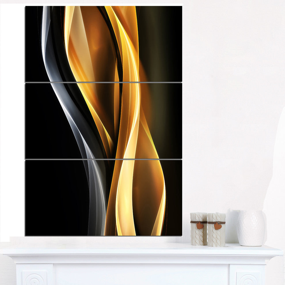 "Brown White Light Art" Digital Metal Wall Art, 3 Panels, 28"x36"