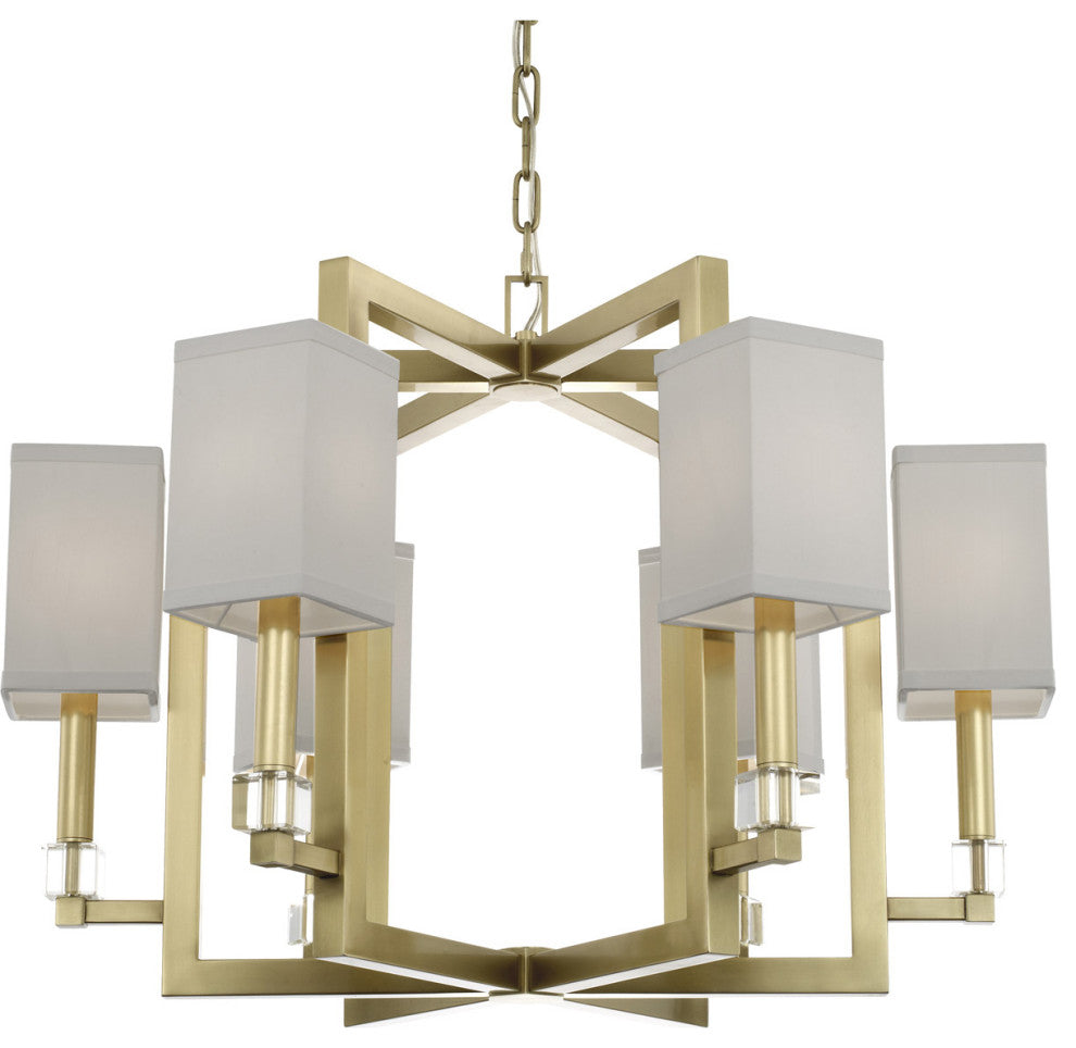 Crystorama 8886-AG, 6-Light Chandelier, Aged Brass