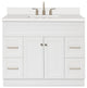 Hamlet 43" Bath Vanity Rectangle Sink in White With Quartz Vanity Top