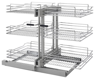 Steel 3-Tier Pull Out Organizer for Blind Corner Cabinets With Soft Close, 18"