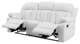 Springfield Reclining Sofa, White Faux Leather