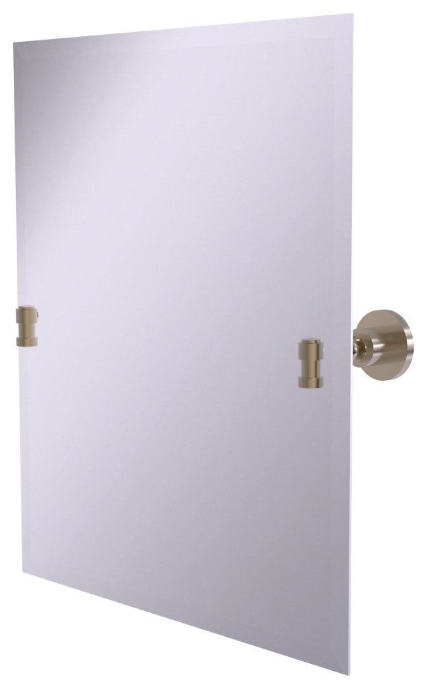 Washington Square Frameless Rectangular Beveled Tilt Mirror, Antique Pewter