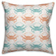 "Teal and Coral Crab" Outdoor Throw Pillow, 18"x18"
