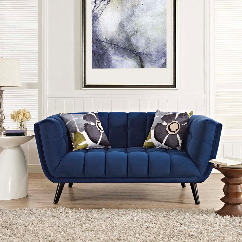 Navy Bestow Performance Velvet Loveseat