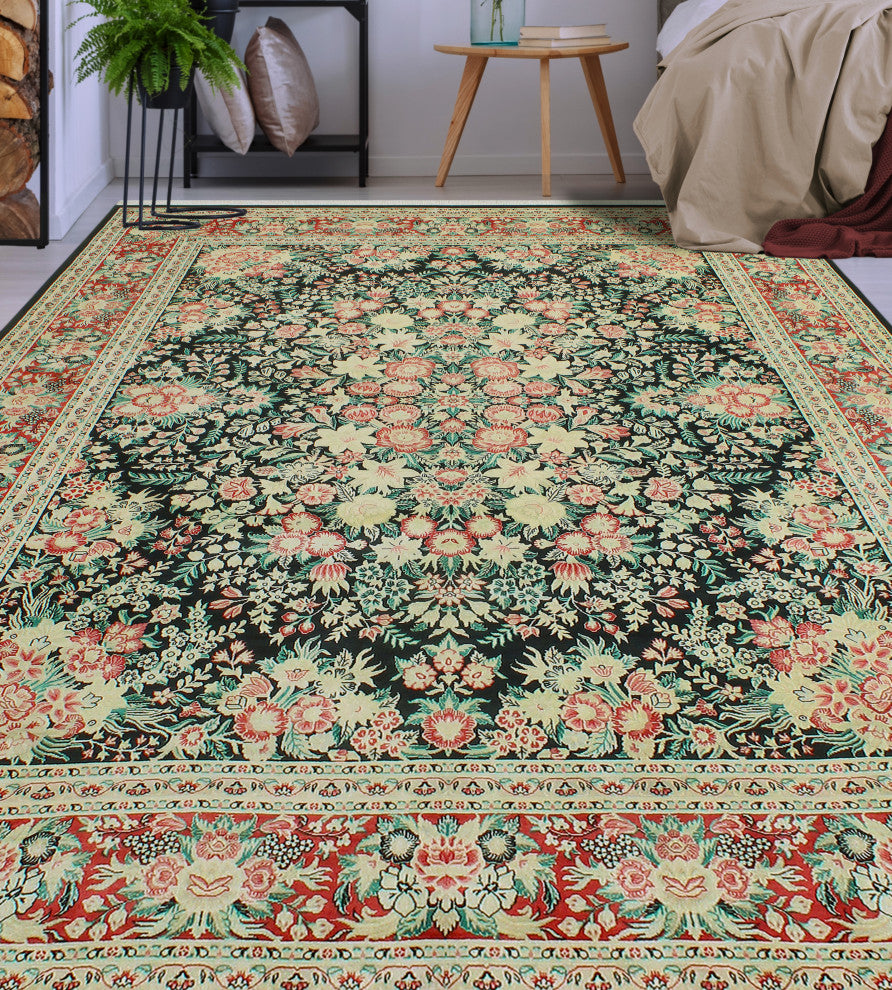 Pak-Persian Courtena Black/Red Rug, 8'0x10'1