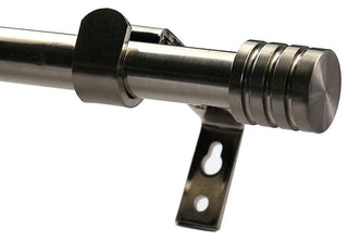 Adjustable Spire Curtain 5/8" Rod, 84"-120", Brushed Steel