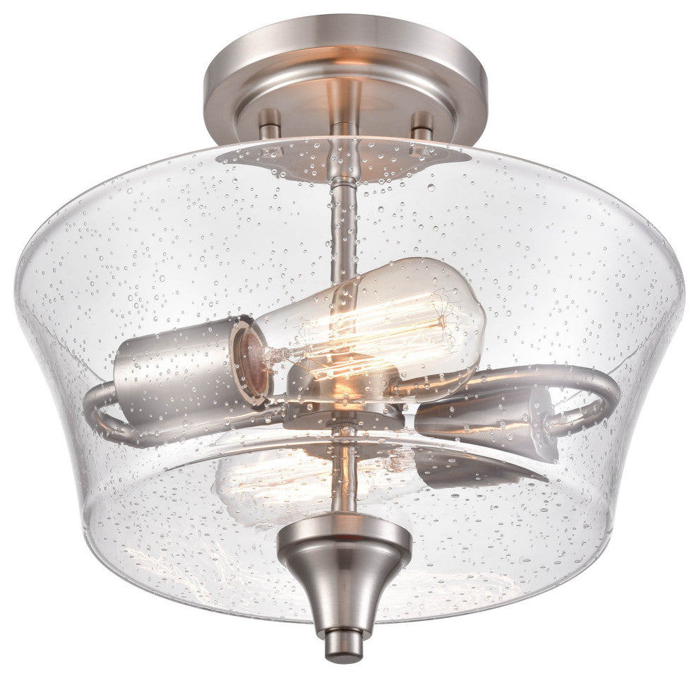 Caily Collection 2-LIght 11" Brushed Nickel Semi-Flush