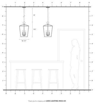 Devone 3 Light Antique Brass Lantern