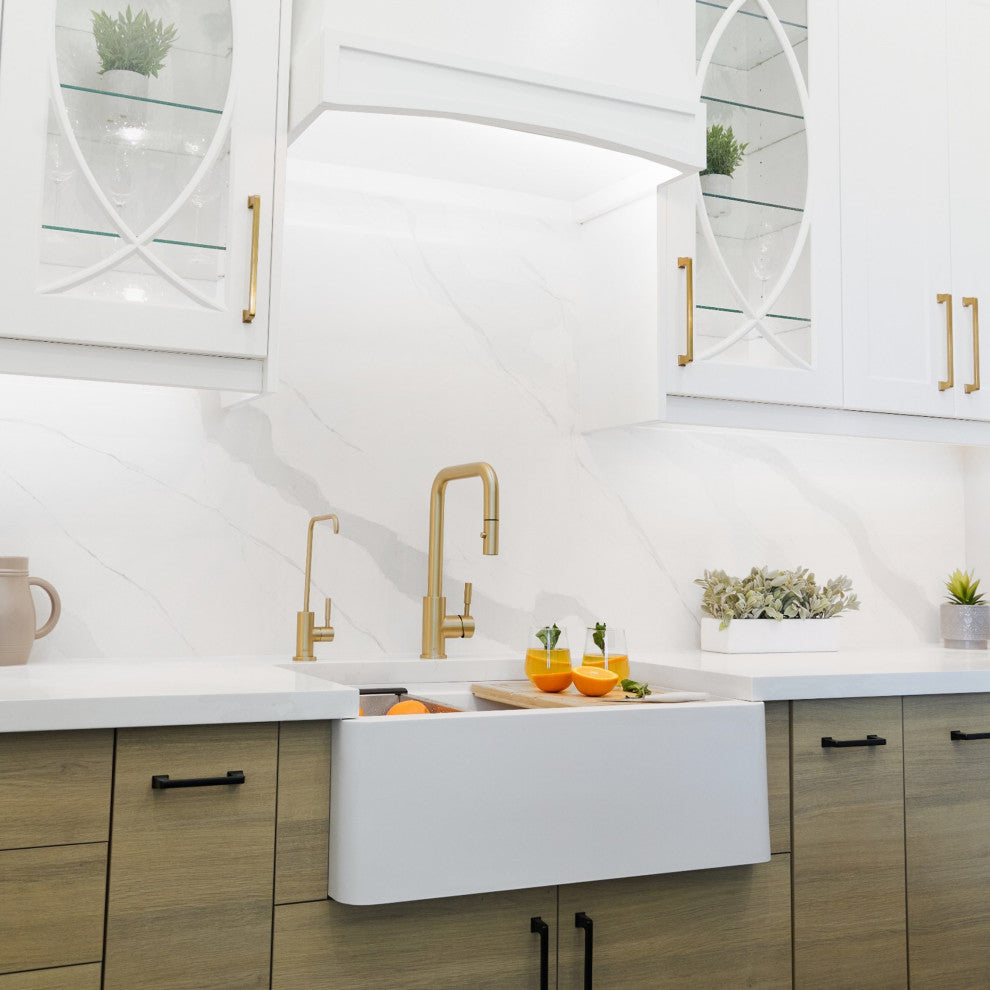 30" Undermount Workstation Single Bowl White Granite Kitchen SInk