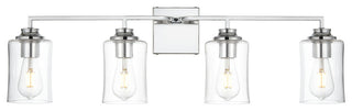 4 Light Chrome And Clear Bath Sconce