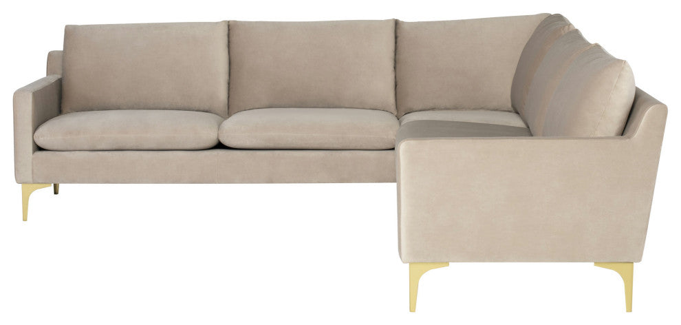 Anders Nude Fabric Sectional Sofa, HGSC833
