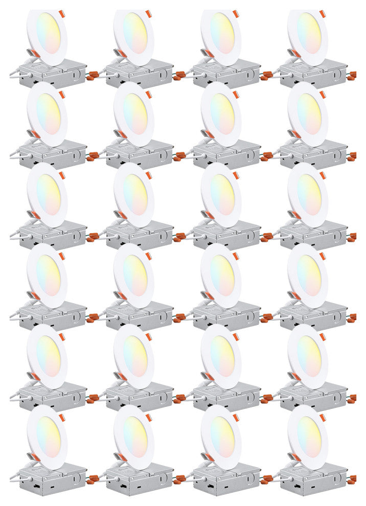 24 Pack 4 Inch 5CCT LED Recessed Light, CRI 90, Ultra-Thin Downlight, Dimmable