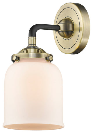 Small Bell 1-Light Sconce, Black Antique Brass, Matte White
