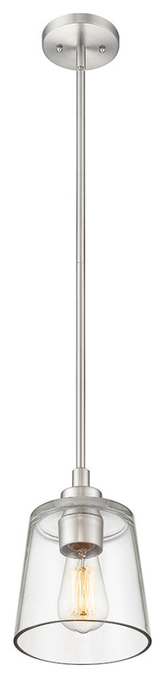 Evalon 1 Light 6.5" Brushed Nickel Mini-Pendant