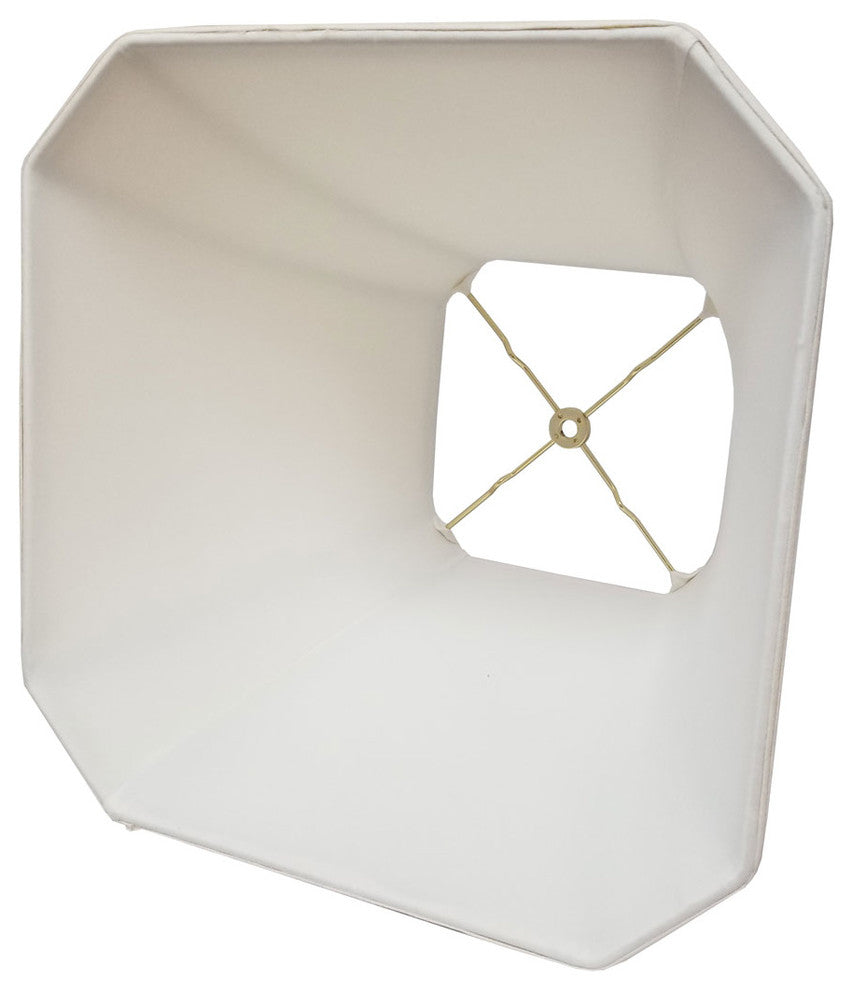 Royal Designs Square Cut Corner Bell Lamp Shade, Linen Eggshell, 9x16x13