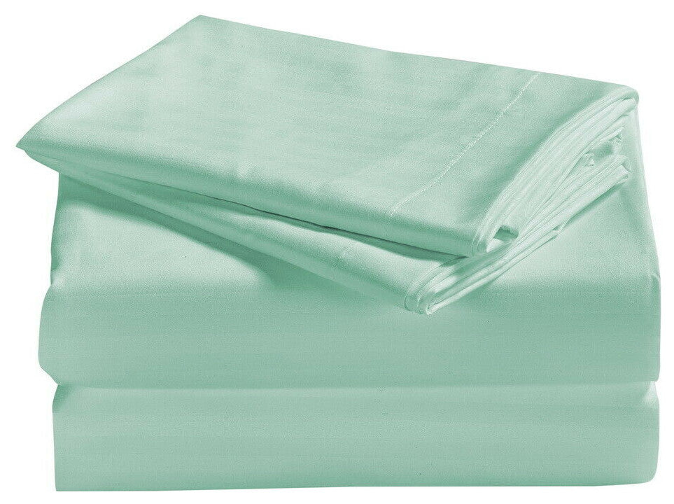 Dobby Stripe Sheet Set with Pillowcases Soft 1800 Count Bamboo Feel Deep Pockets