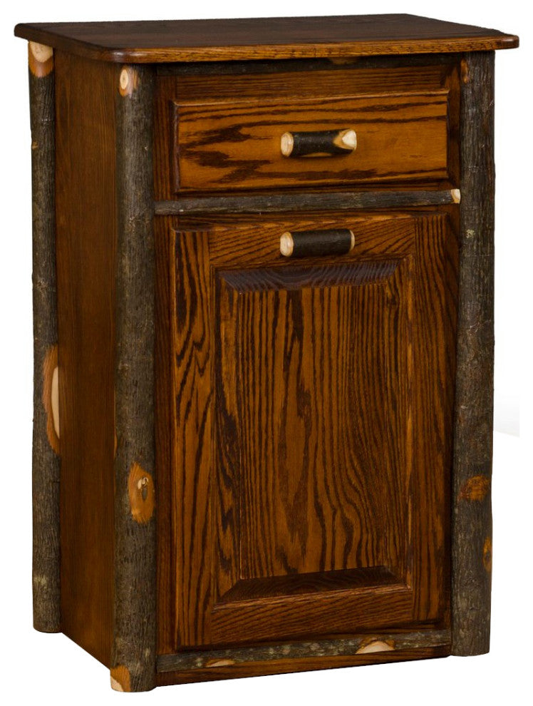 Hickory Log Tilt-Out Trash Bin, Hickory & Oak