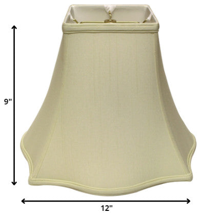 12" Ivory Premium Square Monay Shantung Lampshade