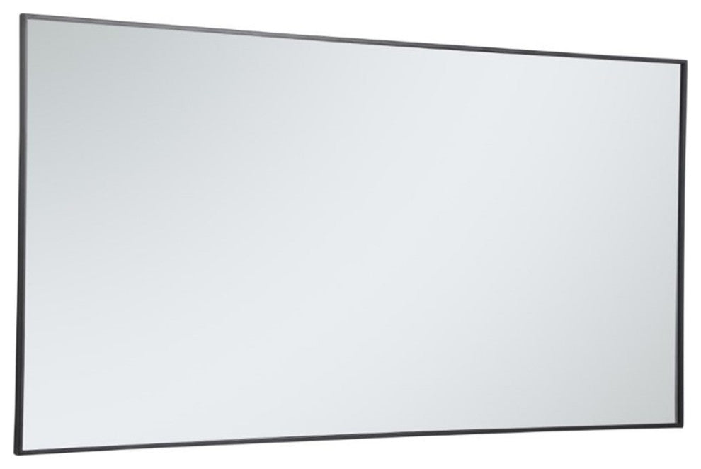 Elegant Decor Eternity 72" x 36" Contemporary Metal Frame Mirror in Black